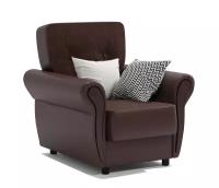 Кресло для отдыха Классика М шоколадная рогожка и экокожа