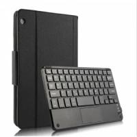 Клавиатура с чехлом для Huawei MediaPad M3 Lite 10 Wi-Fi/ LTE (BAH-AL00 / W09) съёмная беспроводная Bluetooth-клавиатура черная кожаная + русские буквы