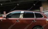 Хромированные молдинги окон Mitsubishi Outlander 3 2012+ (14 молдингов) B