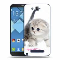 Дизайнерский пластиковый чехол для Alcatel One Touch Hero Котята