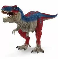 Тираннозавр Рекс 28 см красно-синий фигурка игрушка с подвижной челюстью