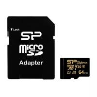 Флеш карта microSD 64GB Silicon Power Superior Golden A1 microSDXC Class 10 UHS-I U3 A1 100/80 Mb/s (SD адаптер)