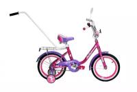 Велосипед детский Black Aqua Princess 12"; с ручкой KG1202, розовый/сиреневый
