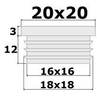 Заглушка внутр. квадратная 20х20 мм