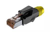 ROXTONE RJ45C5E-PH-YL Ethernet Разъем RJ45(часть A) CAT5e, 150 МГц, макс. AWG26, металлический зажим, с удобным держателем сердечника провода (деталь