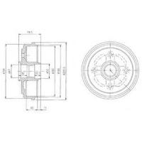 Тормозной барабан Delphi BF400 Chevrolet / Daewoo: 96457238 96316636 96318925 96320387 9632O387 Chevrolet Matiz (M200