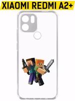Чехол-накладка Krutoff Clear Case Minecraft-Стив и Алекс для Xiaomi Redmi A2+