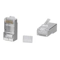 Коннектор RJ-45, категория 6/7 (50 µ"/ 50 микродюймов), экранированный, универсальный, для проводников с толщиной по изоляции до 1,05 мм, со вставкой Cabeus 8P8C-SH-C6-TWP