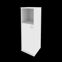 Шкаф средний узкий для документов левый (1 низкая дверь ЛДСП) Style Riva Л.СУ-2.1Л Белый 412х410х1215