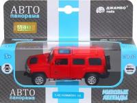 Модель автомобиля Автопанорама Hummer H3, красный, инерция, 1/43