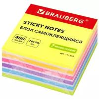 Блок самоклеящийся (стикеры) Brauberg 76х76 мм 400 листов 7 цветов 111350 (3)