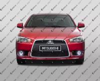 Светодиодные противотуманные фары с ангельскими глазками для Mitsubishi Lancer 10 рестайлинг (2011-2016)