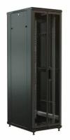 Шкаф WRLINE серверный (WR-TT-4268-DD-RAL9004) напольный 42U 600x800мм 2ств.800кг черный 710мм 2055мм IP20 сталь