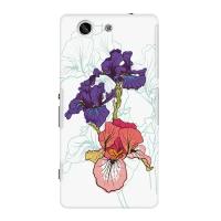 Чехол и защитная пленка для Sony Xperia Z3 Compact Deppa Art Case Pastel ирисы