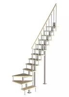 Модульная малогабаритная лестница Компакт 2925-3150, Серый, Сосна, Крашеная