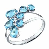 Серебряное кольцо Diamant online 101566 с топазом, Серебро 925°, 18