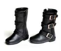 Iplehouse Boots IHS_M013 Black (Черные сапоги с ремнями для кукол Иплхаус 60 см)