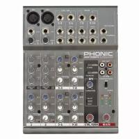 Phonic AM105FX Микшерный пульт 6-канальный, имеющий 2 сбалансированных Mic/Line входа с EQ и low cut