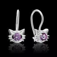 Серьги PLATINA jewelry из серебра 925 пробы с аметистом