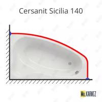 Карниз для ванны Cersanit Sicilia 140х100 (Церсанит Сицилия)