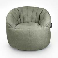 Современное бескаркасное кресло для отдыха дома aLounge - Butterfly Sofa - Lime Citrus (рогожка, серо-зеленый) - мягкая мебель в гостиную, спальню, детскую, офис, на балкон, дачу