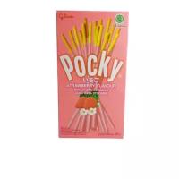 Палочки Pocky соломка в шоколадной глазури со вкусом клубники 45г