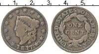Клуб Нумизмат Монета цент Америки 1817 года Медь 13 звезд