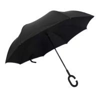 Зонт-наоборот трость Baziator (зонт обратного сложения антизонт) черный
