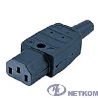 Hyperline CON-IEC320C13 Разъем IEC 60320 C13 220В 10A на кабель (плоские контакты внутри разъема), прямой