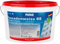 Пуфас Fassadenweiss база A белая краска фасадная акриловая (5л) / PUFAS Fassadenweiss base A краска фасадная латексная акриловая (5л)
