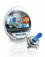 Комплект Галогенных Ламп 2Шт H4 12V 55W P43t-38 Diamond Vision (5000K, Белый Свет) Philips арт. 12342DVS2