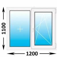 Пластиковое окно Veka WHS двухстворчатое 1200x1100 (ширина Х высота) (1200Х1100)