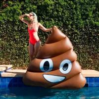 Надувной матрас плот для плавания Poop Emoji Коричневый