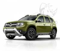 Защита переднего бампера d63 ч. сталь сер. (волна) для Renault Duster 2015-