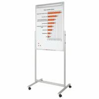 Доска-флипчарт магнитно-маркерная (70×104 см), двухсторонняя, передвижой стенд, «2×3» (Польша)