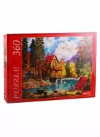 Пазл Домик у красивого озера Рыжий кот 360 элементовП360-0648