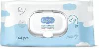 Bebble Салфетки влажные Wet Wipes 64 шт с клипом-крышкой