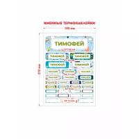 Именные стикеры Тимофей на одежду, термоэтикетка, набор 30шт