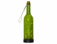 Садовый светильник MAGIC BOTTLE, солнечная батарея, зелёный, 10 тёплых белых микро LED-огней, 31 см, STAR trading