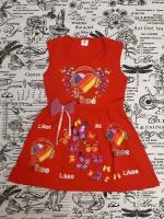 Детское платье для девочки, цвет: красный