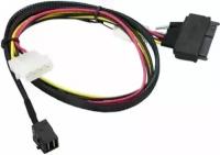 Интерфейсный кабель Supermicro Интерфейсный кабель Supermicro CBL-SAST-0957 Вилки кабеля 4-pin Molex,SFF8639,SFF8643 Длина кабеля 0.55м