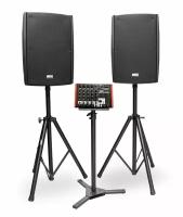 NordFolk MS12 MKII моб звук комплект, 1200 Вт, 2 х АС + активный микш, MP3, Bluetooth