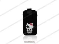 Чехол-карман Hello Kitty Kiss для iPhone 4/4S (черный) (150676)