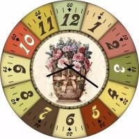 SvS Настенные часы SvS 3002327 Ваза с цветами в яркой рамке