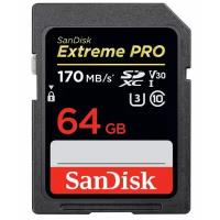 Карта памяти SanDisk Extreme Pro SDXC UHS-I Class 3 V30 170MB/s 64GB