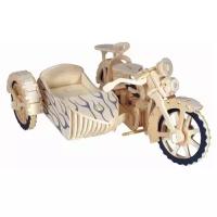 Модель деревянная сборная "Мотоцикл с коляской"