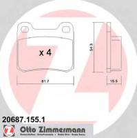 Колодки зад. MERCEDES-BENZ C-CLASS, E-CLASS 85-00 ZIMMERMANN 20687.155.1