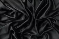 Ткань атлас шелковый черного цвета