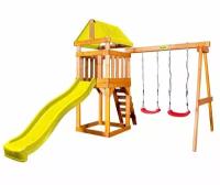 Детская игровая площадка Babygarden Play 2 с горкой 2.2 м жёлтая 270 x 375 x 245 см, безопасная конструкция, качественный материал изготовления