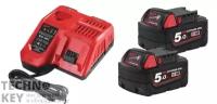 Энергокомплект Milwaukee M18 NRG-502 (ЗУ 12-18В, 2х5Ач)